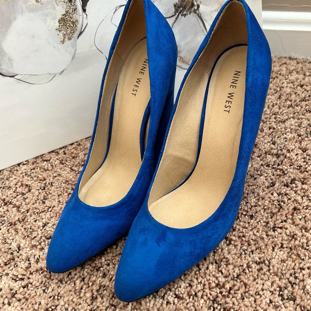 Nine West Vibrant Blue Wedge Heels